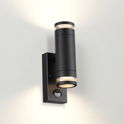 Уличный настенный светильник с датчиком движения и освещенности Motto 6605/2W Odeon Light (220V, IP44)