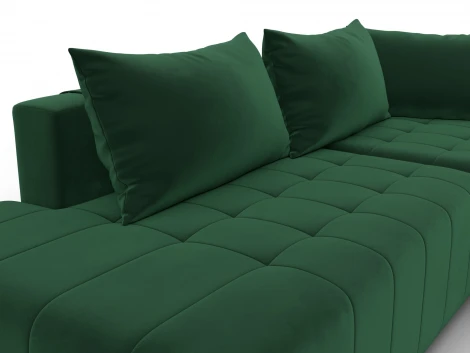 Диван угловой Лига-103 НПБ угол правый (ДСП,Брус,Фанера,Велюр/Зеленый) Лига Диванов 134816