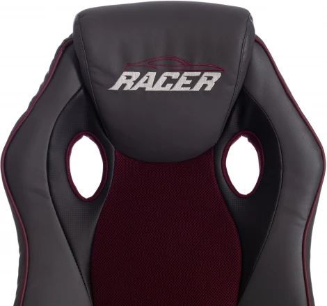 Кресло RACER GT new кож/зам/ткань, металлик/бордо, 36/13 Tetchair 13248
