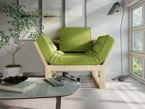 Кресло Arsko Балтик сосна зеленая рогожка