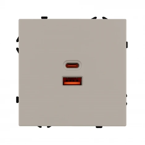 Розетка тип A+C софт-тач кашемир ARL NOBE USB SCT-MUAC-SFPL-FC-CA (65W, QC3) (Arlight,) 059446(1)