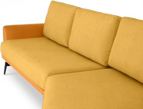 Диван Ispani угловой правый ОГОГО (арт.803480), (Ткань,Экокожа/Оранжевый)