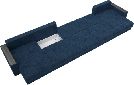 Диван П-образный с декором Лига-049 НПБ Мегалонг Лига Диванов (Велюр) арт.128532