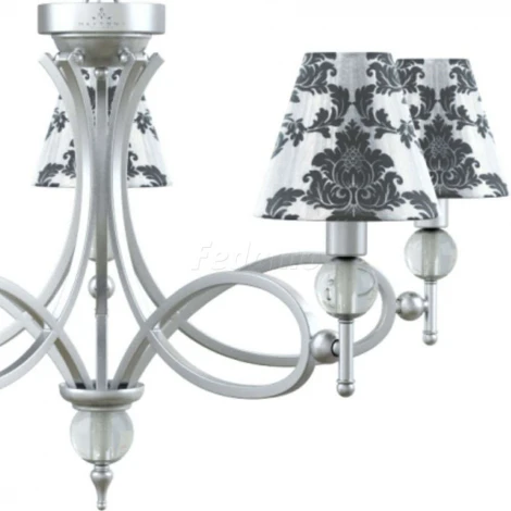 Люстра подвесная Lamp4you, 5 плафонов, хром с прозрачным, белым и черным