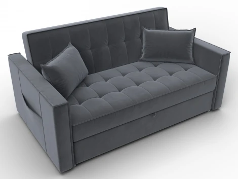 Диван прямой Лига-104 (140) (ЛДСП,Брус,Фанера,Велюр/Серый) Лига Диванов 134871