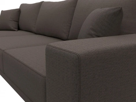 Диван угловой Льюес левый (Коричневый/Рогожка) Лига Диванов арт.124723L