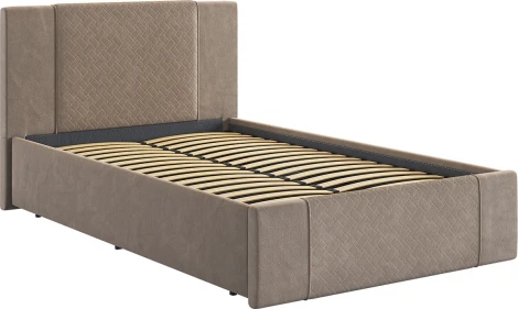 Кровать с основанием Хлоя 120х200 см Mebelson (ДСП,Ткань/Латте) арт.ZO.KM1.2-24.2763