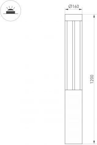 Наземный светильник LGD-CASTELLO-BOLL-H1200-20W Warm3500-MIX (GR, 80 deg, 230V) (Arlight, IP65 Металл) 047686 (LED)