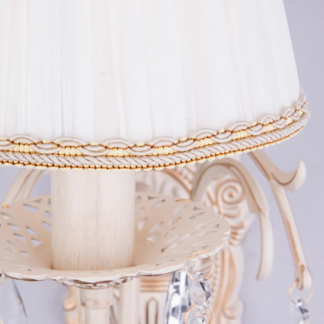 Бра Eurosvet 3637 3637/1 белый с золотом / прозрачный хрусталь (220V, хрусталь Strotskis, подвески)