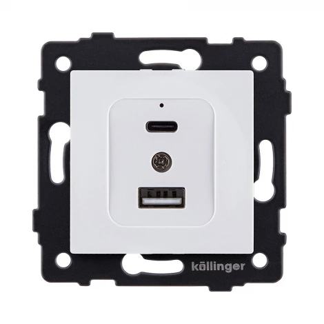 Розетка USB A+C 20W белый Kollinger REA-037WH для Aspekt, Eleganz, Reflex