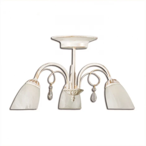 Люстра потолочная Day&Night, 3 плафона, белый с золотом и прозрачным