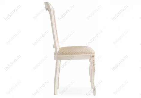 Деревянный стул Woodville Клето патина золото / ромб 450685