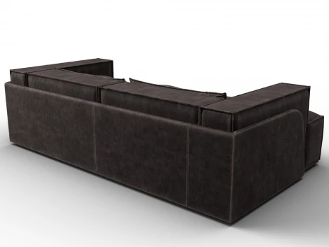 Диван угловой Лига-061 угол левый (ДСП,Брус,Фанера,Велюр/Коричневый) Лига Диванов 131148L