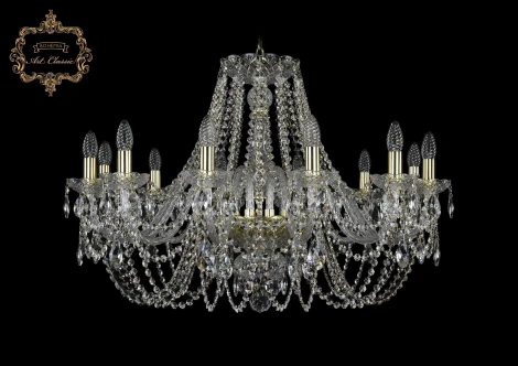 Подвесная люстра Art Classic 11.11 11.11.12.300.Gd.Sp (220V, хрусталь, на цепи, подсвечник, свеча)