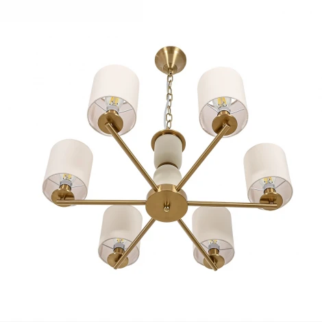 Подвесная люстра Lumion Eclate 8412/6 латунь/белый, металл/текстиль Е14 6*40W 220V