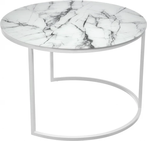 Набор кофейных столиков Bradex Home Tango белый мрамор с белыми ножками (RF 0600)