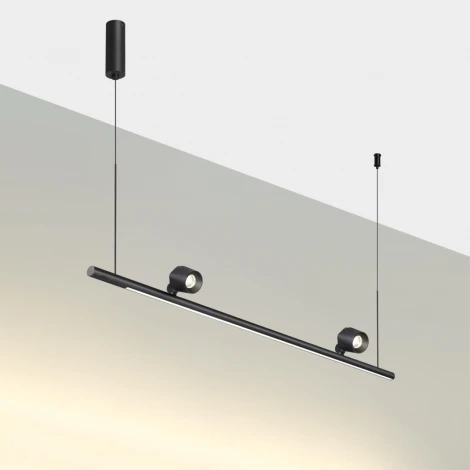 Светильник подвесной диммируемый (сенсер) Novotech Fermo 359309 черный OVER LED 14W+14W 4000K 220V (регулировка яркости, сенсорный выключатель, на тросе)