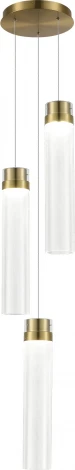 Светильник подвесной ST Luce Champagne SL6236.303.03 Латунь/Прозрачный LED 3*12W 4000K (220V, на проводе, круглые)