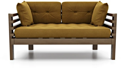 Диван Arsko Стоун Мини орех горчичный велюр