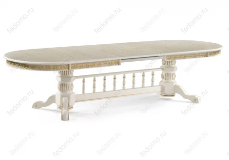 Деревянный стол Woodville Кассиль крем с золотой патиной 450830