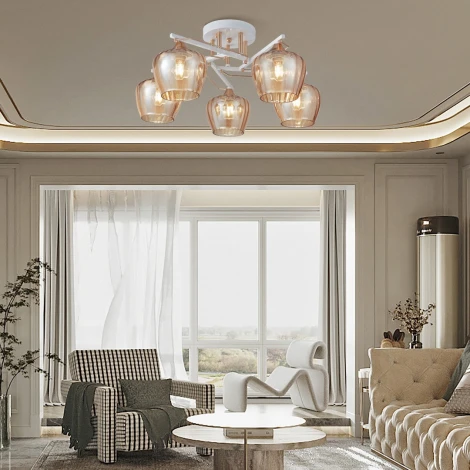 Потолочная люстра на штанге Arte Milano AMALFI 329508/5 WH+FG (220V)