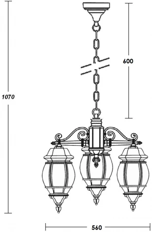 Уличный светильник подвесной Oasis Light AMERICA S 83470S/3 W