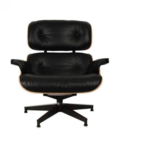 Кресло Eames Style Lounge Chair Ottoman Black Premium U.S. Version