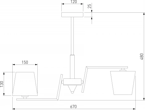 Потолочная люстра Wi-Fi на штанге Eurosvet Ozark 60149/6 латунь (220V, управление смартфоном, голосовое управление, умный дом - Minimir Home, Алиса, Маруся, Салют)
