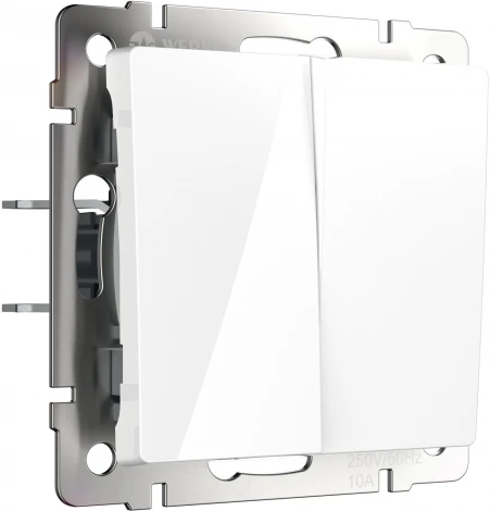 Выключатель двухклавишный с самовозвратом (белый) Werkel W1122401 (a062572)