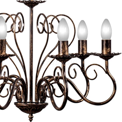 Люстра подвесная Day&Night, 6 ламп, черный с золотом