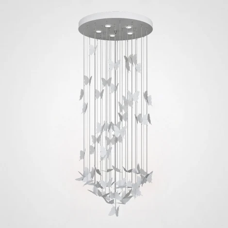 Потолочный светильник круглый Night Butterflies Chandelier D40 H100 ImperiumLoft 40,208 (189536-22) (220V, бабочки)