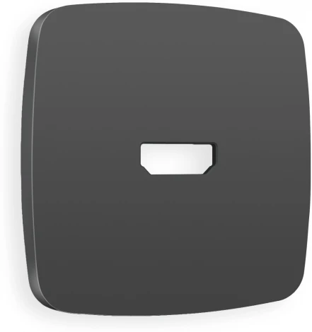 Лицевая панель Ambrella Volt OMEGA (Графит Мягкое касание) для HDMI розетки QUANT OP9140
