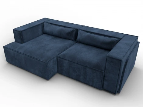 Диван угловой Лига-061 угол левый (ДСП,Брус,Фанера,Велюр/Синий) Лига Диванов 131151L