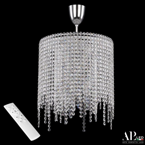 Потолочная люстра на штанге светодиодная с пультом APL LED Sicilia SH01.35.B.LED-DIM.Ni.Tube (220V, хрусталь)