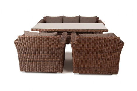 Обеденная группа из искусственного ротанга, цвет коричневый 4SIS Моккачино MS3C2T-4-SET brown