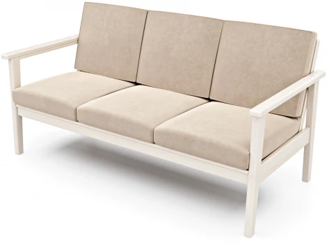 Диван Arsko прямой Лориан Б беленый дуб велюр молочный