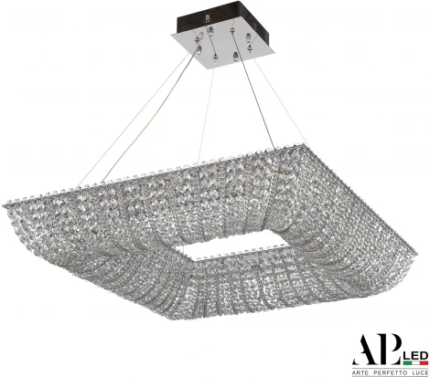 Подвесная люстра светодиодная APL LED Sicilia SH503.0.60.M.Ni.4000 (220V, хрусталь, на тросе)