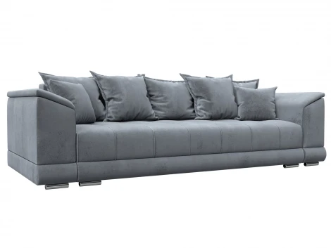 Диван прямой НордСтар НПБ (ДСП,ЛДСП,Брус/Пластик,Металл/Велюр/Серый) Лига Диванов 133199