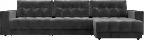 Диван угловой с декором Лига-049 НПБ Лонг Лига Диванов (Велюр) арт.128312