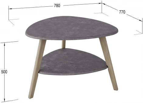 Стол журнальный Бруклин серый бетон/дуб сонома от фабрики Mebelik