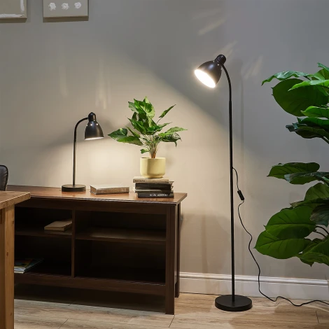 Торшер напольный под лампу Е27, 60W, с регулировкой наклона, черный Uniel UML-T701 E27 BLACK