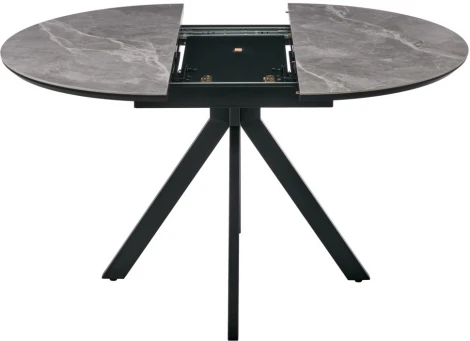 Стол Rudolf круглый раскладной 100-130x100x75см, серый керамогранит, черный Bradex Home арт.RF 0643
