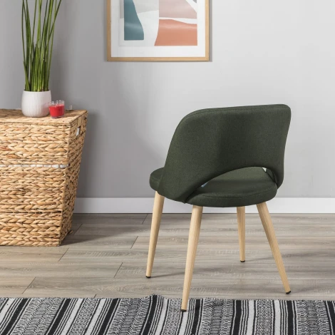 Стул R-Home Lars тёмно-зеленый/нат.дуб