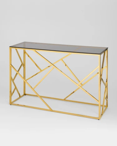 Консоль Stool Group АРТ ДЕКО 120х40 золото стекло smoke УТ000001964