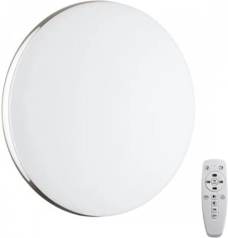 Настенно-потолочный светильник Sonex Ringo 7600/DL пластик/белый/хром LED 48Вт ДУ 2.4G /SMART пульт ДУ/LampSmart (регулировка яркости, 220V, умный дом - LampSmart, круглые, IP43)
