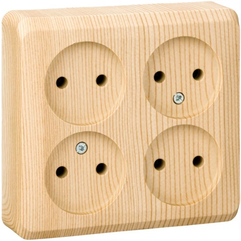 Розетка накладная четверная без заземления (сосна) Systeme Electric Etude PA16-205D