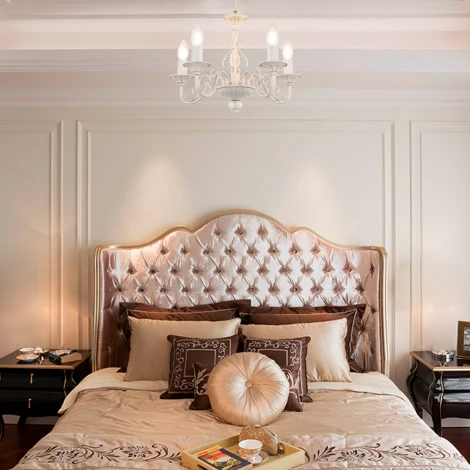 Подвесная люстра Arte Milano AM342620 342620/5 WT+SL (220V, на цепи, подсвечник, свеча)