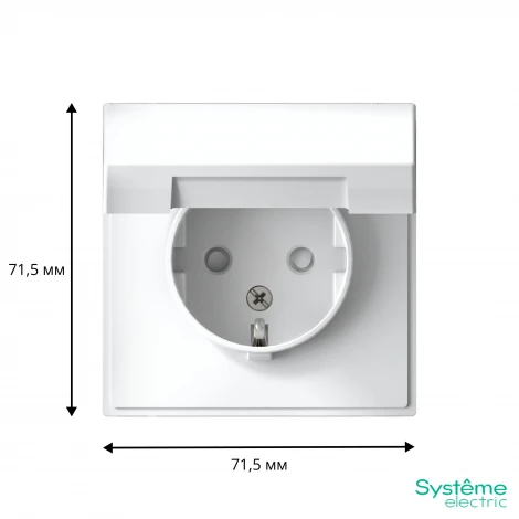 Розетка с заземлением, шторками и крышкой (лотос) Systeme Electric GAL001346