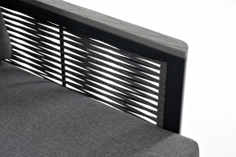 "Сан Ремо" кресло плетеное из роупа садовое, каркас алюминий темно-серый, роуп серый, ткань серая 4SIS арт.УТ-00006724