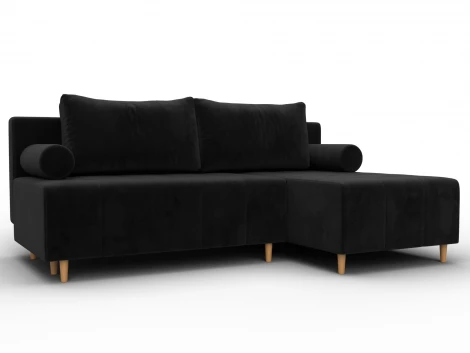 Диван угловой Лига-102 угол универсальный (ДСП,Брус,Фанера,Велюр/Черный) Лига Диванов 134794